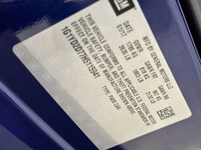 2017 Chevrolet Corvette Stingray Base