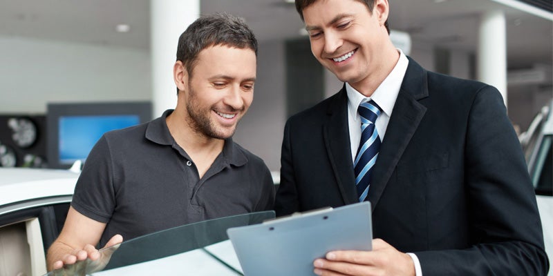 Spence Chevrolet GMC customer looking at available protection plans